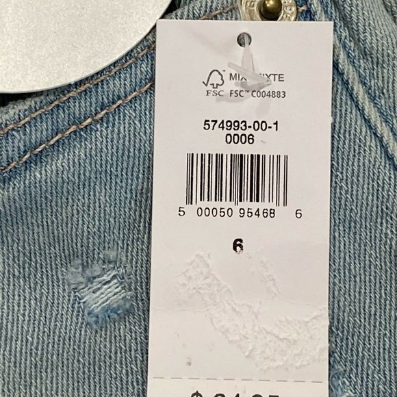 NWT GAP Girls Stretch High Rise Bermuda Shorts Sz 6 Light Wash Denim Rips - Picture 7 of 7